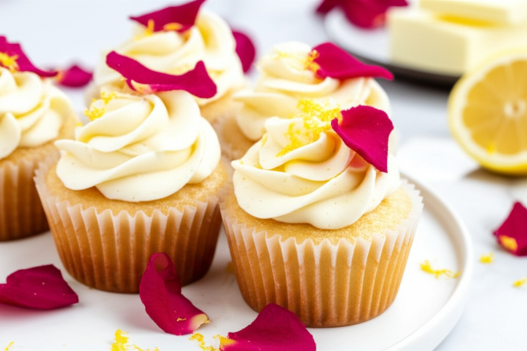 Wild Rose Petal Cupcakes image