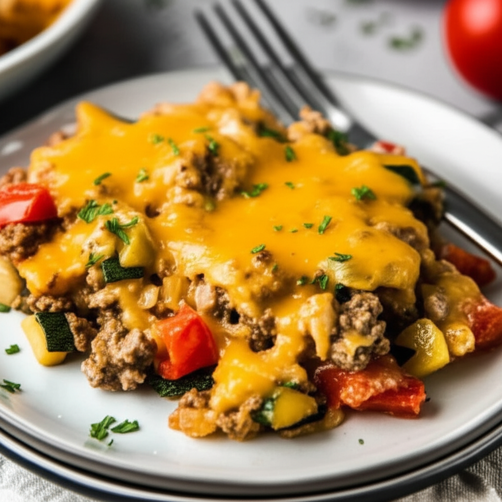 Ww Beef And Vegetable Cheese Casserole image