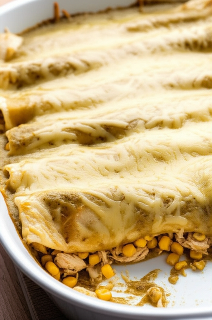 Best Easiest Low Fat Chicken Verde Enchiladas image