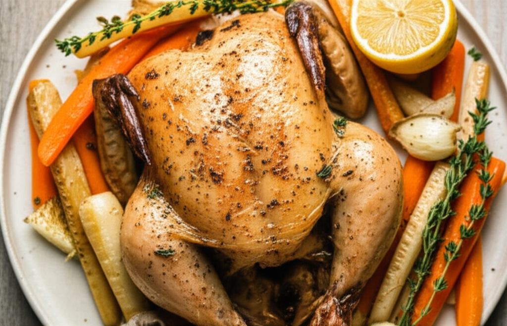Best Ever Roast Chicken And Root Vegetables image