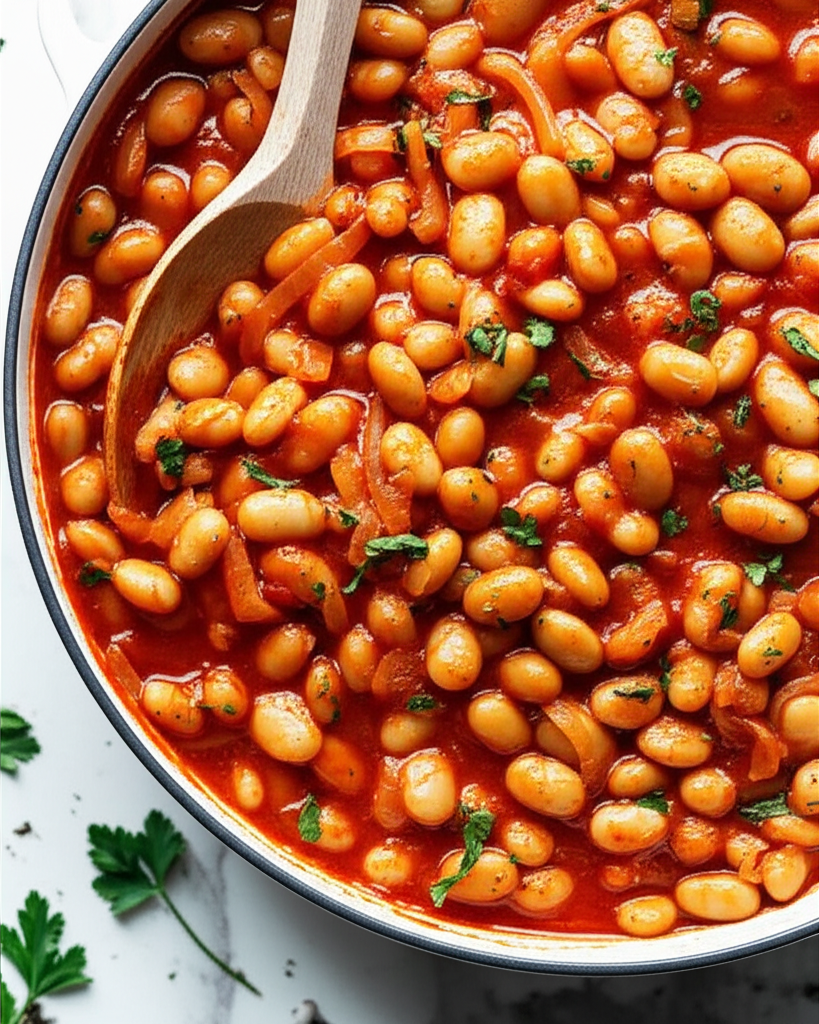 Yigandes Plaki Greek Baked Beans Tomato Casserole image