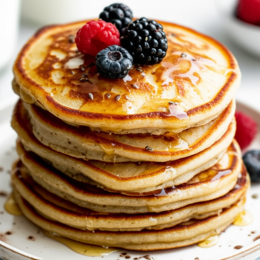 Absolutely Guilt Free Lazy Morning Pancakes image