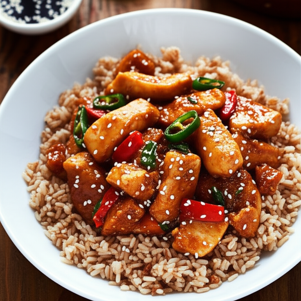 Bhutanese Chile Chicken With Red Rice image