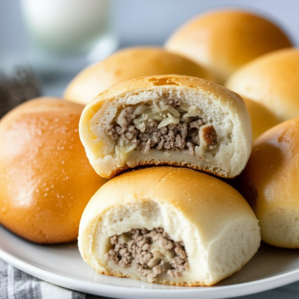 Bierocks German Hamburger And Cabbage Filled Rolls image