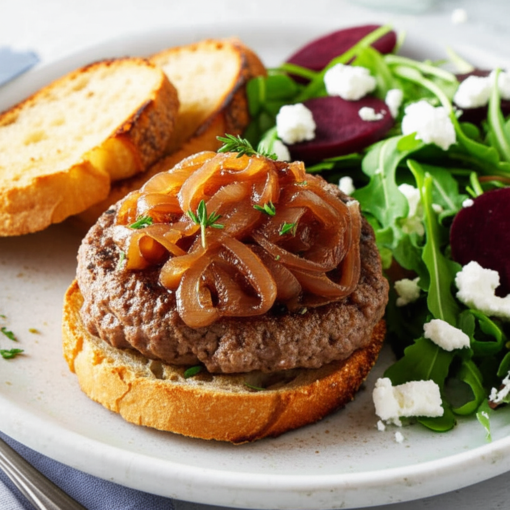 Big Bistro Burgers With Caramelized Shallots image