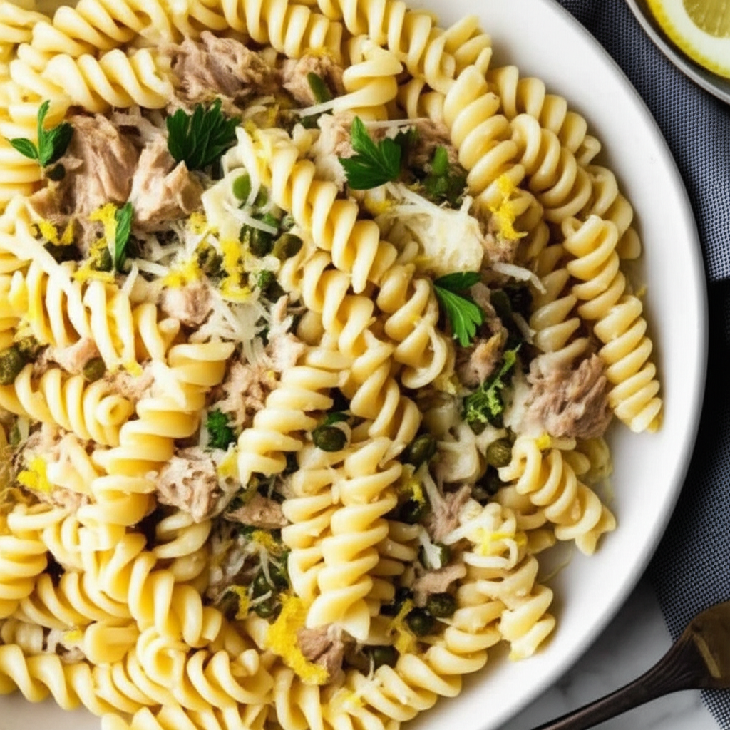 Biggest Loser Creamy Tuna Lemon And Garlic Pasta image
