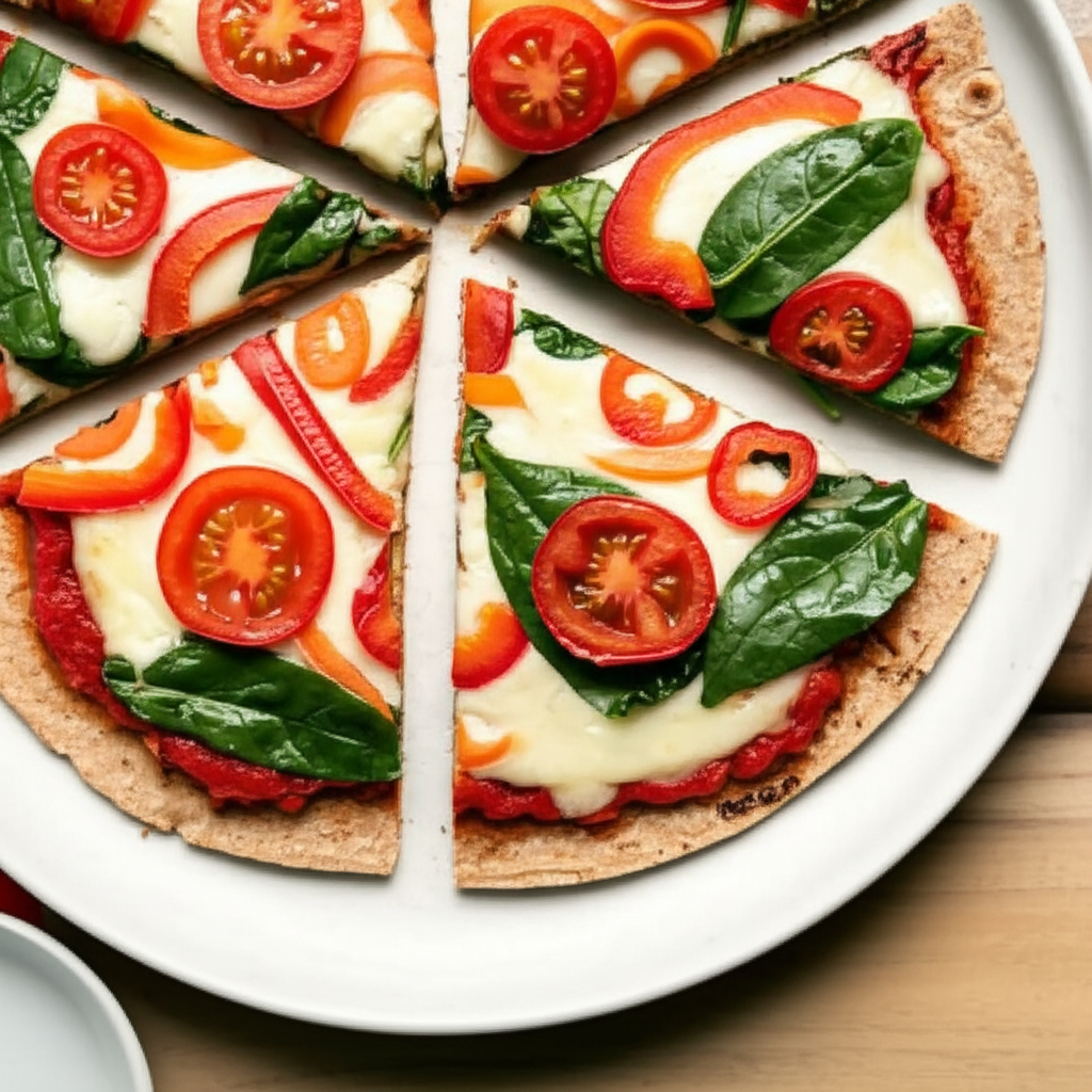 Accidental Veggie Tortilla Pizza image