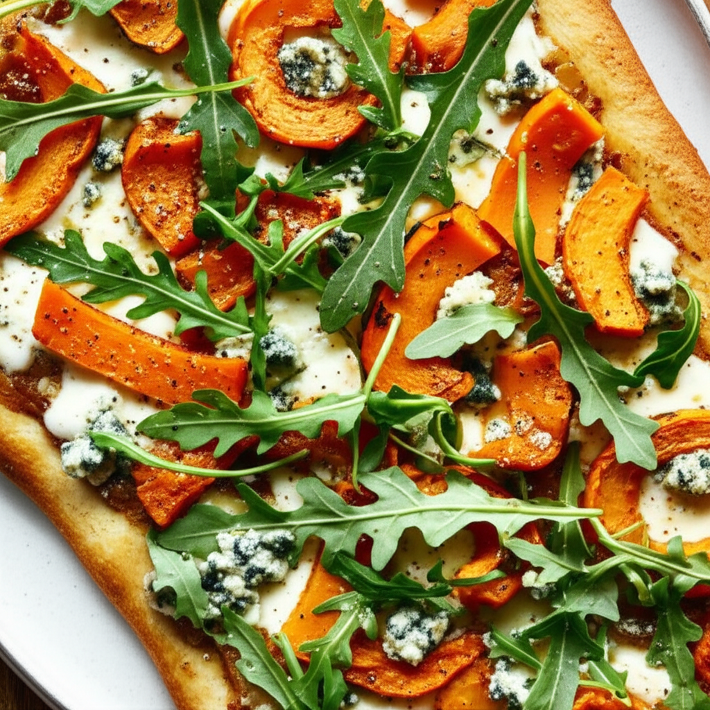 Acorn Squash And Arugula Pizza image
