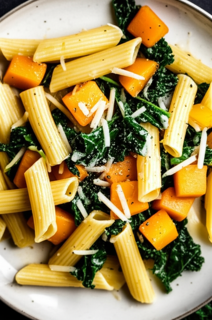 Acorn Squash And Kale Over Penne image
