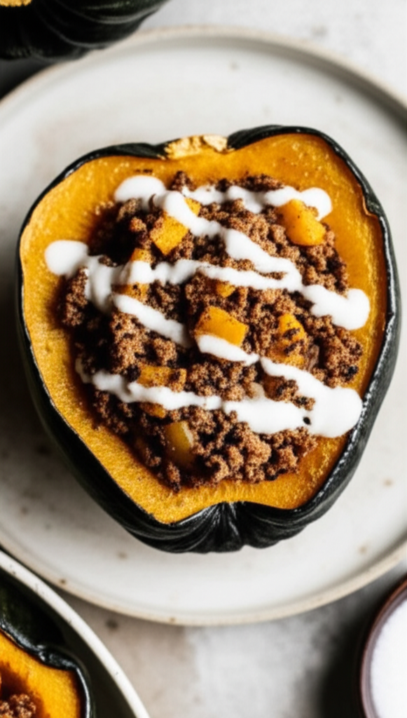 Acorn Squash Stuffed With Curried Meat image