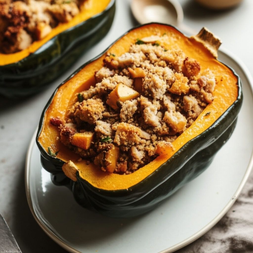 Acorn Squash With Apple Turkey Stuffing image