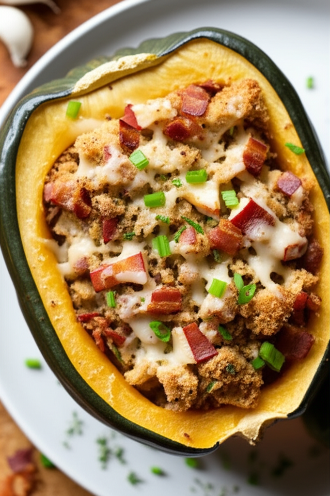 Acorn Squash With Bacon Apple And Swiss image