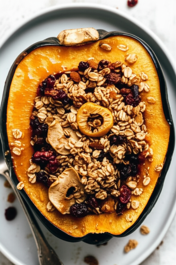Acorn Squash With Dried Fruit And Granola Compote image