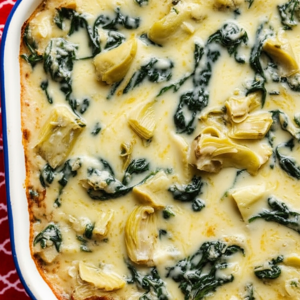 Adrienne S Hot Spinach And Artichoke Dip image