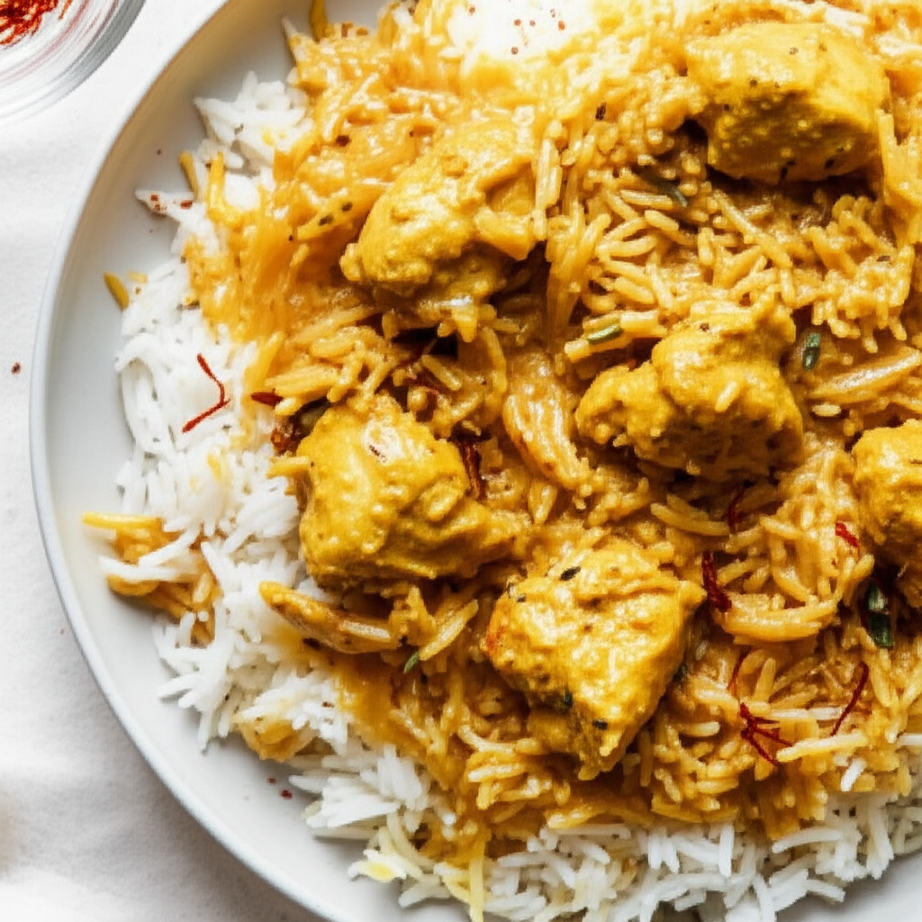 Afghan Rice Pilaf With Chicken And Yogurt Bor Pilau image