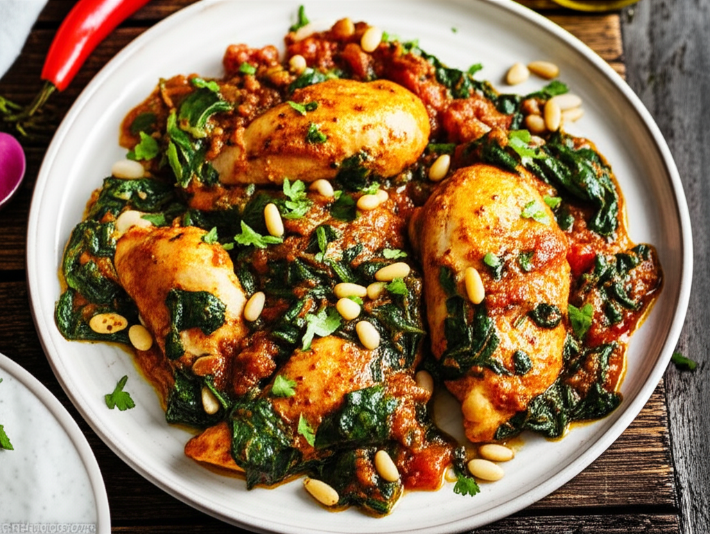 Afghani Chicken With Spinach image