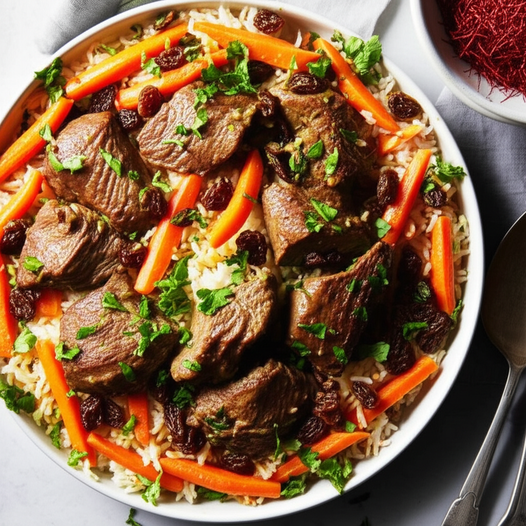 Afghani Lamb And Rice Dish image