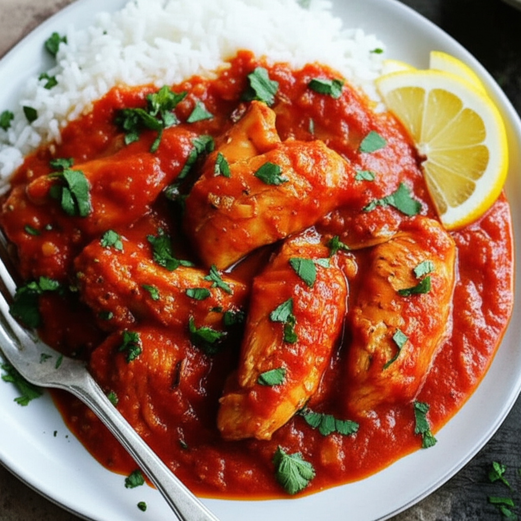 African Chicken In Spicy Red Sauce image