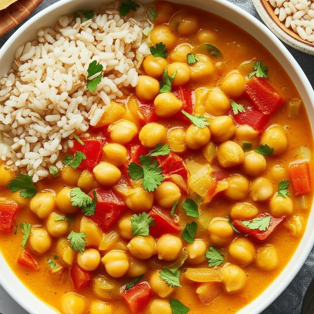 African Coconut Curried Chickpea Soup image