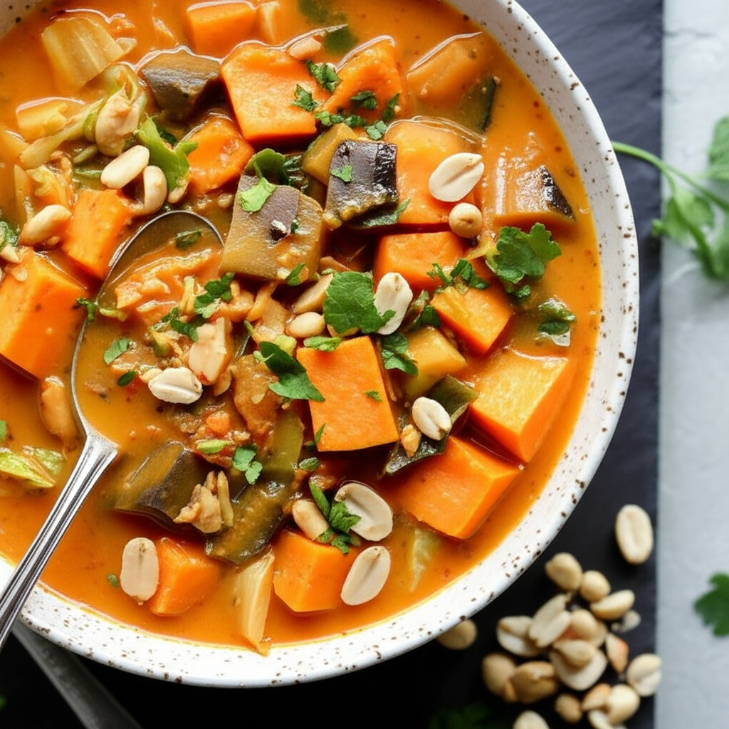 African Sweet Potato And Peanut Soup image