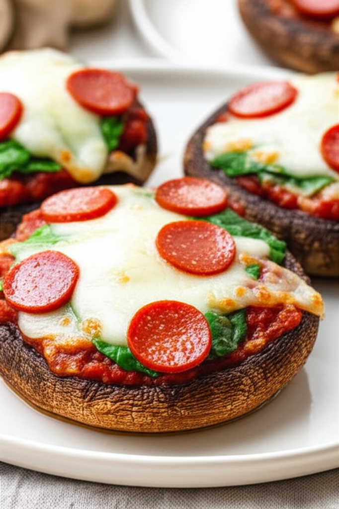 Breadless Portabella Mushroom Pizzas Stove Top image