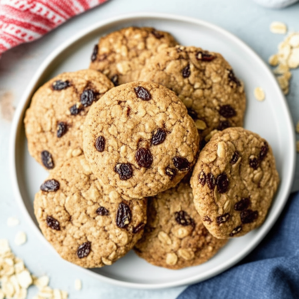 Agave Oatmeal Raisin Flax Cookies image