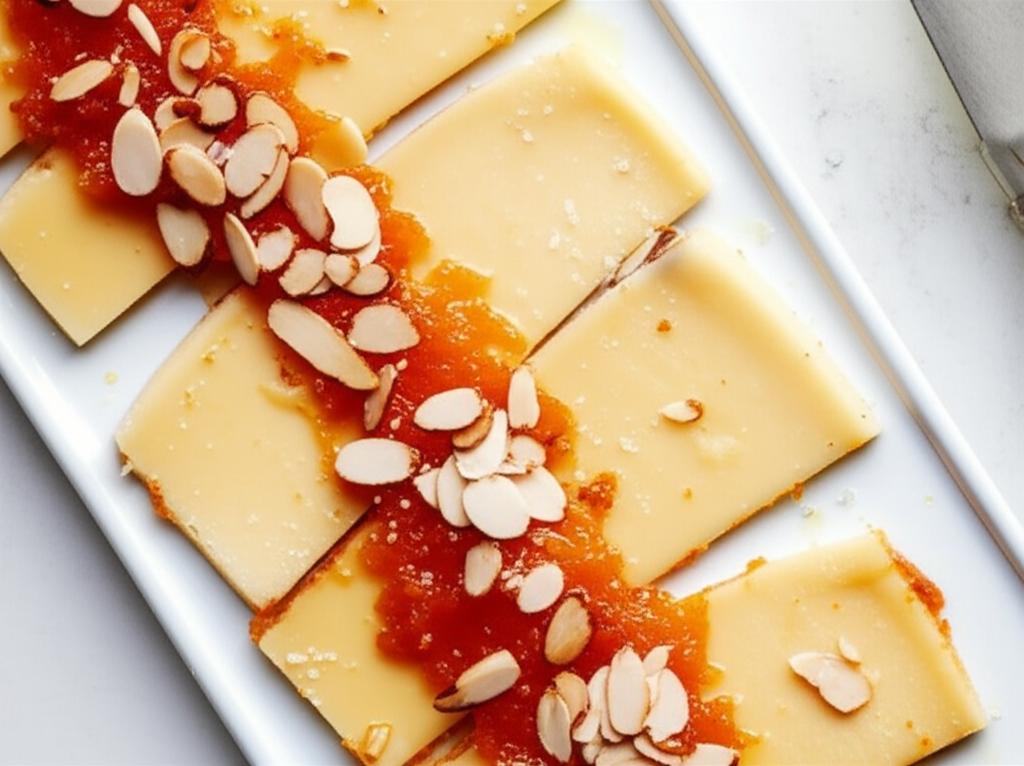 Aged Cheese With Apricot Paste And Toasted Almonds image