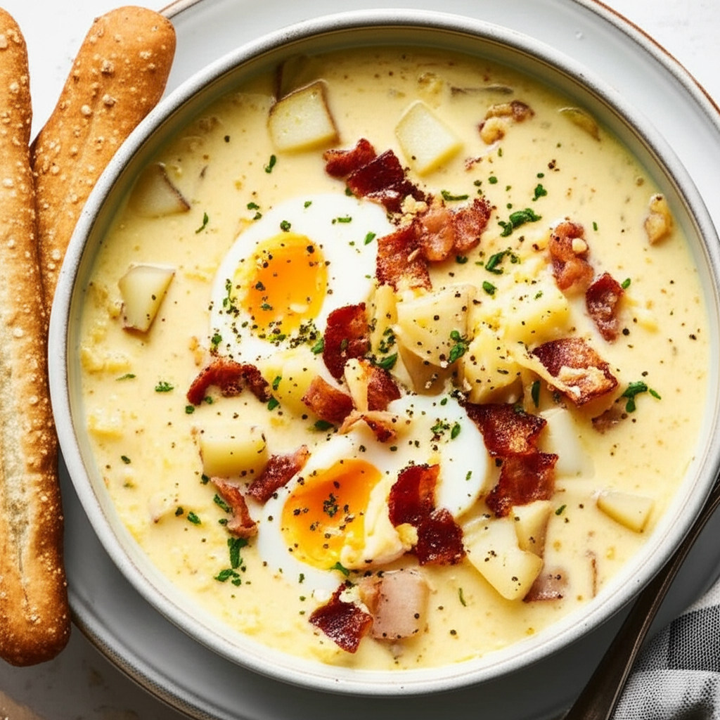 Breakfast Soup Aka Bacon And Egg Soup image