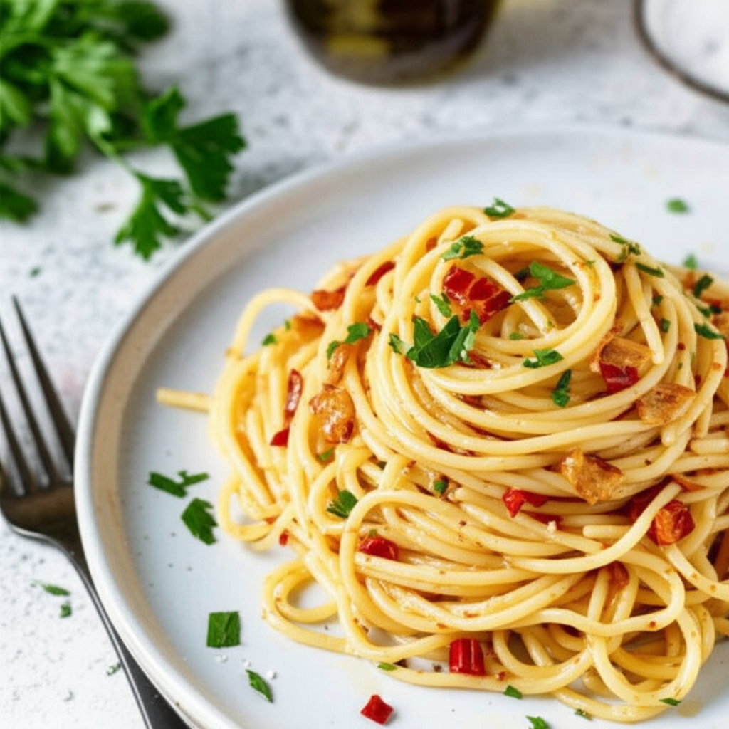 Aglio Olio E Peperoncino Garlic Oil And Chilli Pasta Sauce image