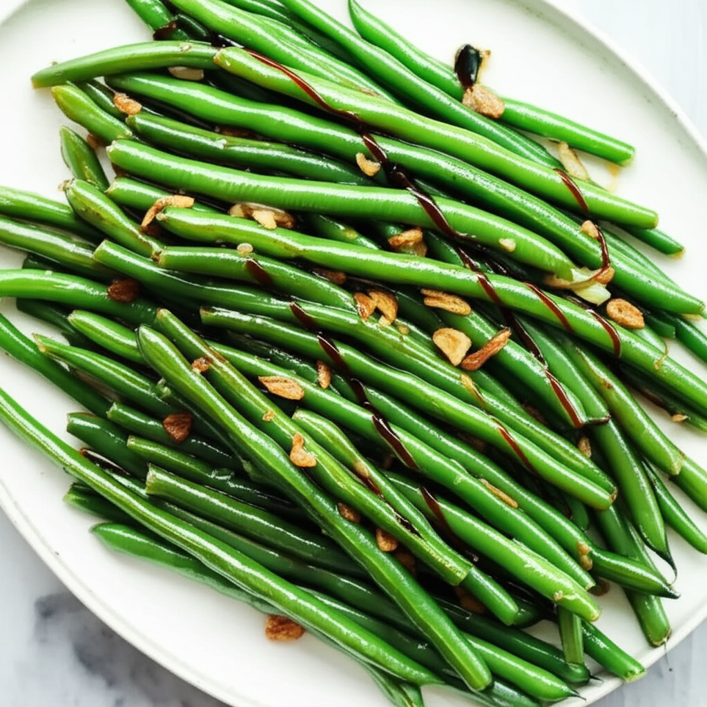 Al Dente Green Beans In Soy Garlic Sauce