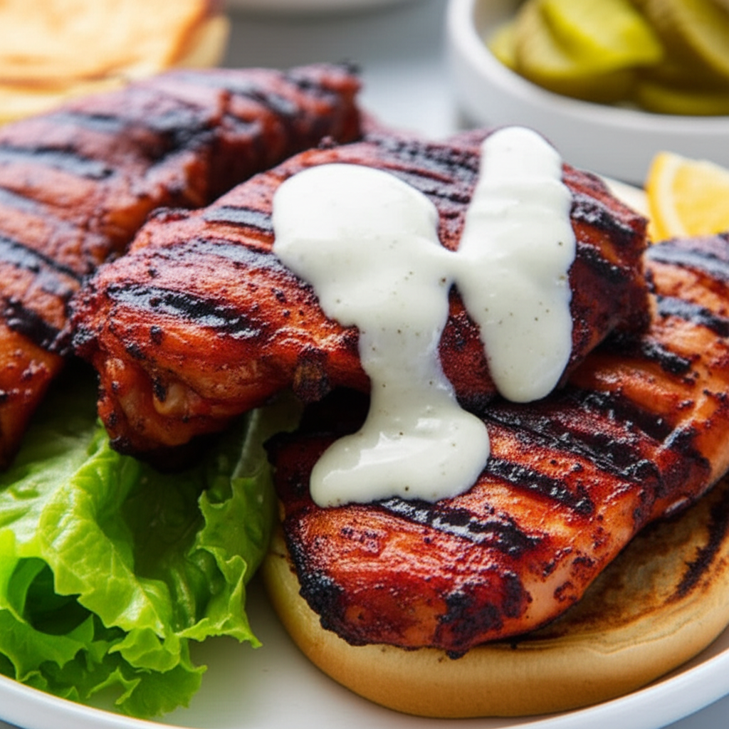 Alabama Bbq Chicken And White Sauce Grilled image