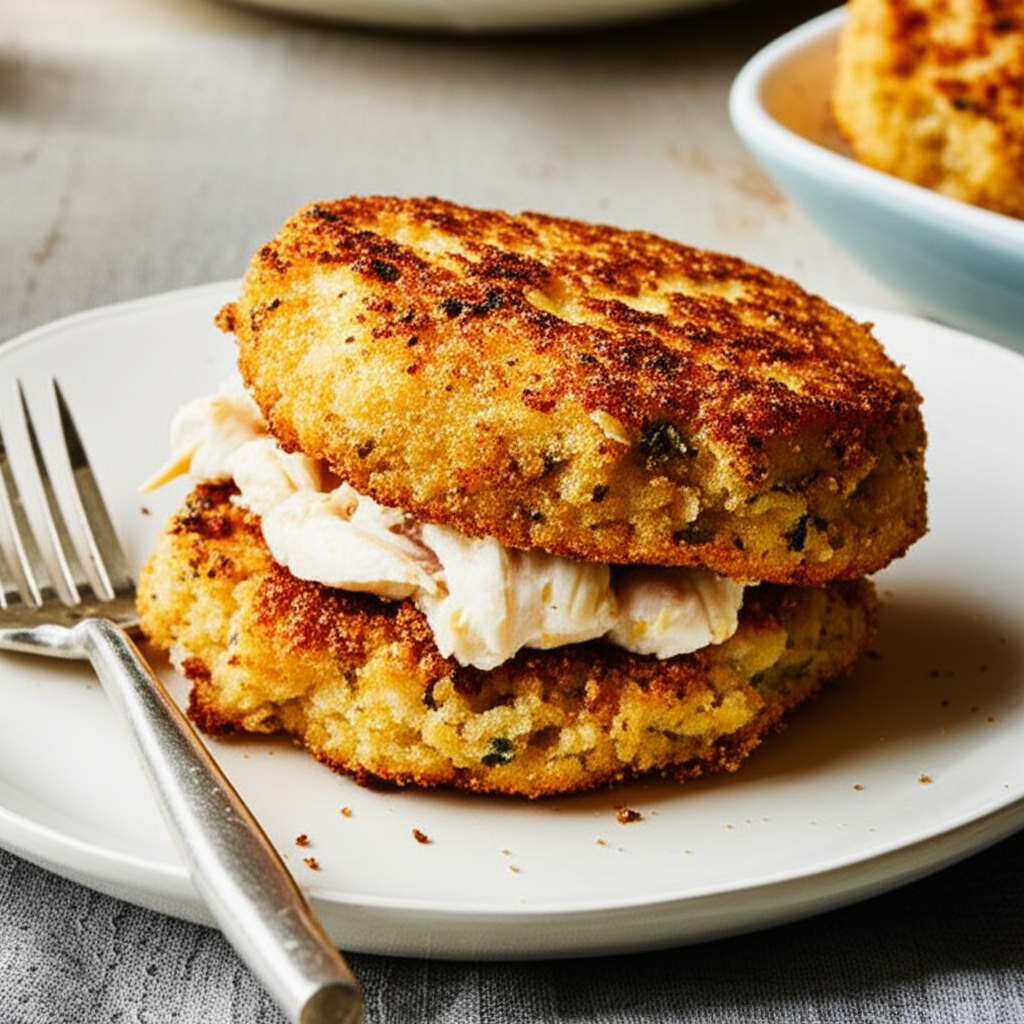 Alan Nowell And Paula Deen Jumbo Lump Crab Cakes Sandwiches image