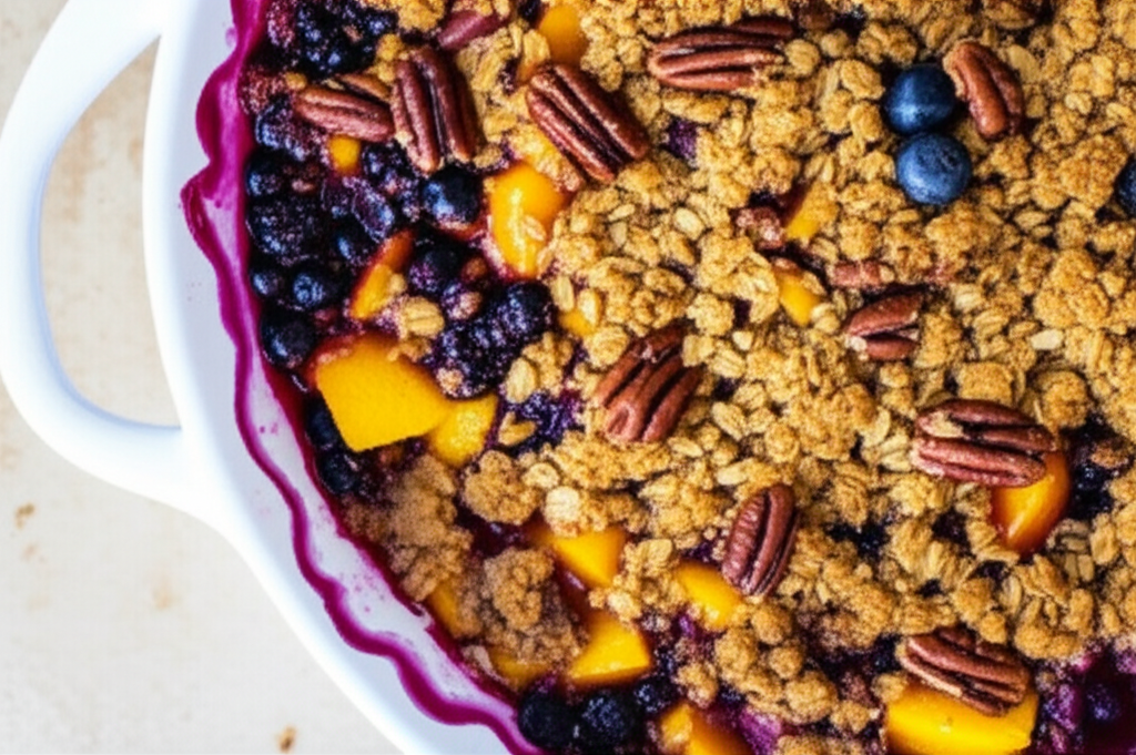 Alaska Wild Blueberry Peach Crisp image