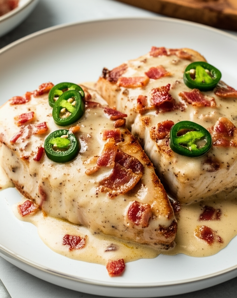 Albacore Tuna With Jalapeno Bacon Cream Sauce image
