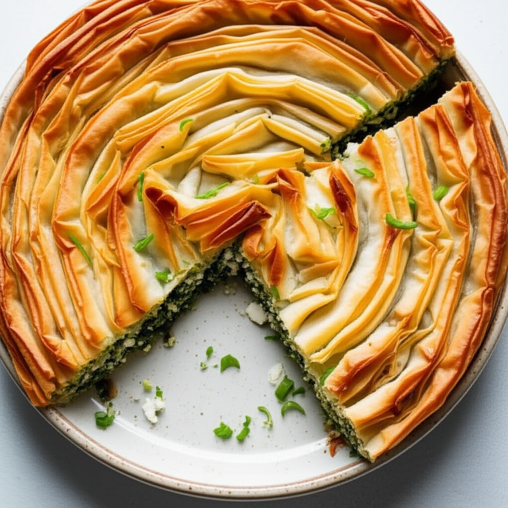 Albanian Spinach Pie Byrek Me Spinaq Or Pite image