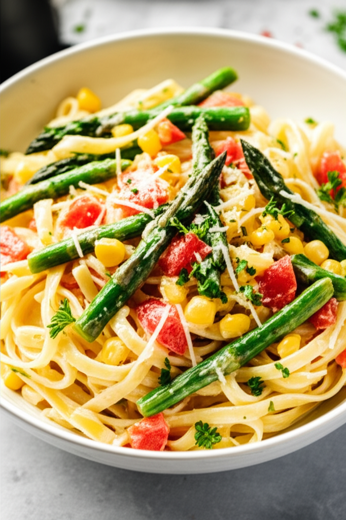 Alfredo Pasta Primavera image