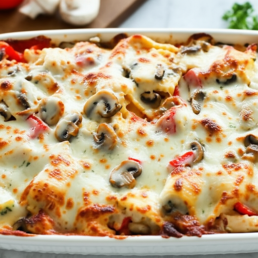 Alfredo Ravioli Bake