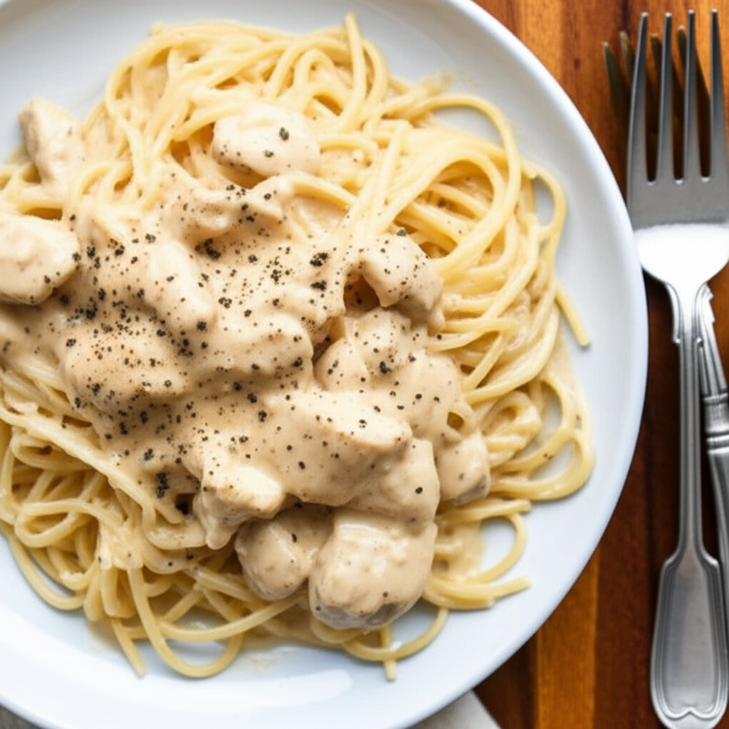 Alfredo With Angel Hair Pasta And Chicken image