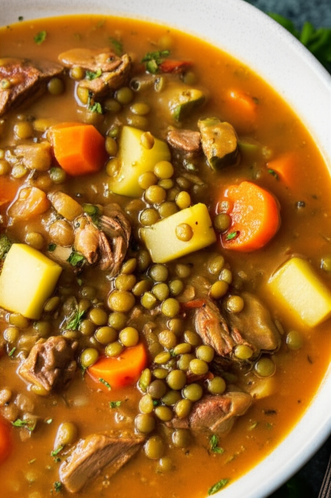 Algerian Adess Traditional Lentil Soup Stew Family Recipe image
