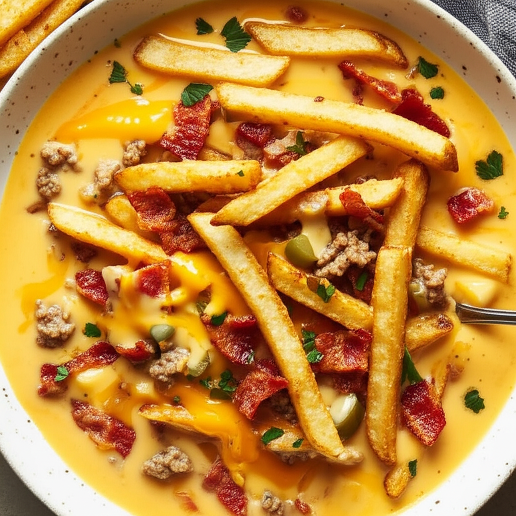 Bacon Cheeseburger And Fries Soup image