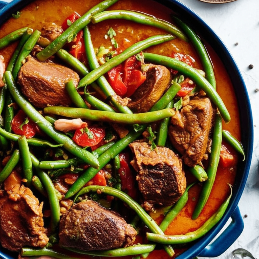 Algerian Green Bean And Lamb Tagine image