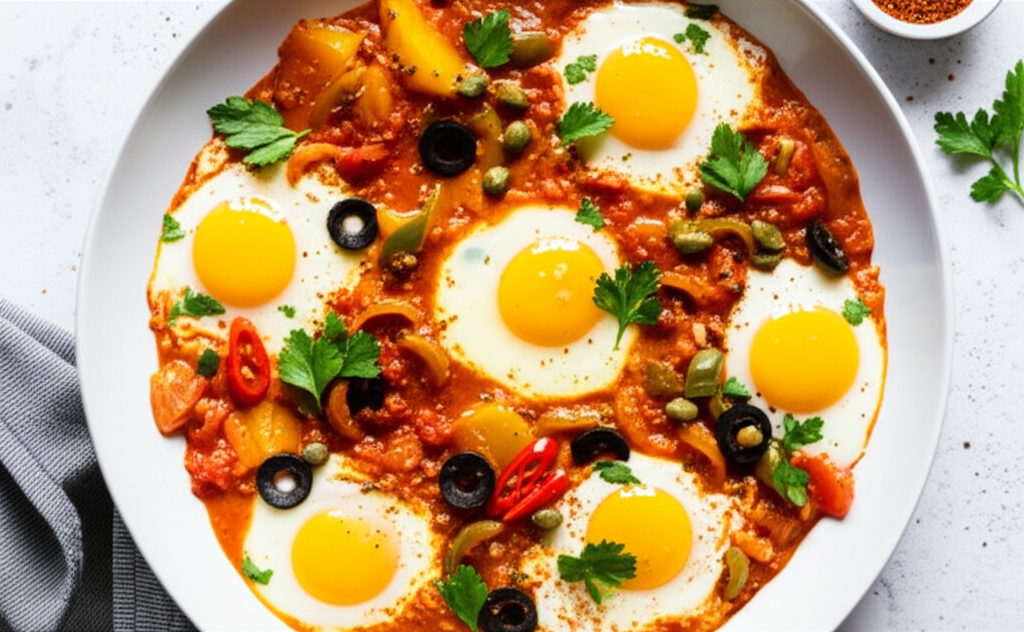 Algerian Poached Eggs Chakchouka image