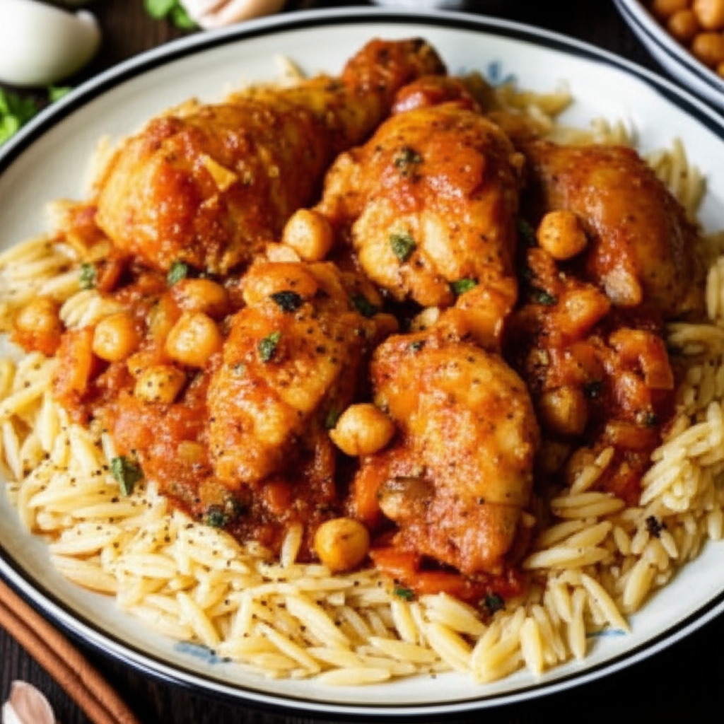 Algerian Tli Tli B Djedj Pasta With Chicken image