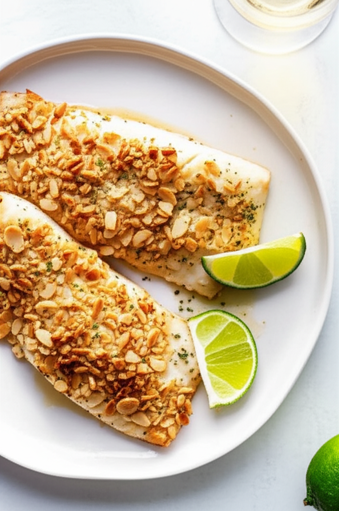 Almond Baked Halibut image