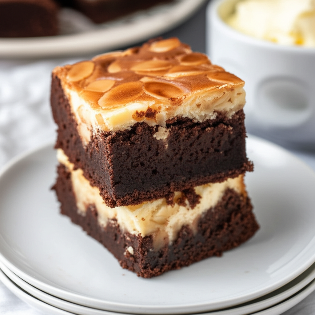 Almond Cheesecake Brownies image