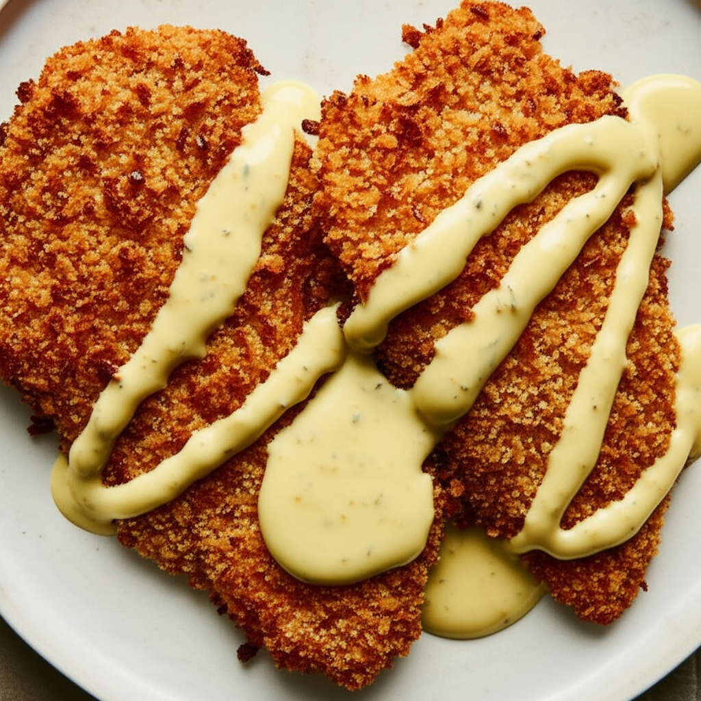 Almond Chicken Breasts With Creamy Tarragon Mustard Sauce image
