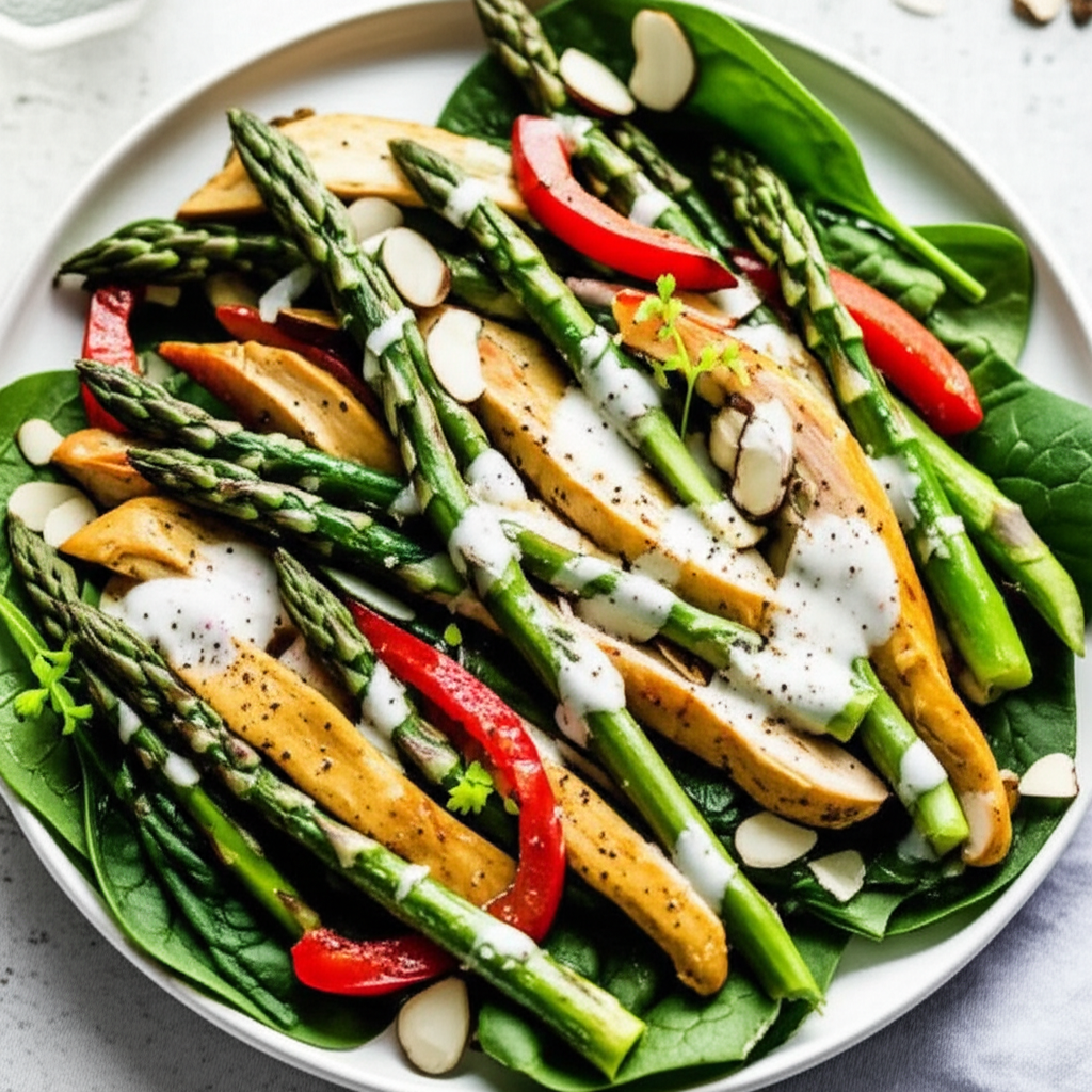 Almond Chicken With Asparagus image
