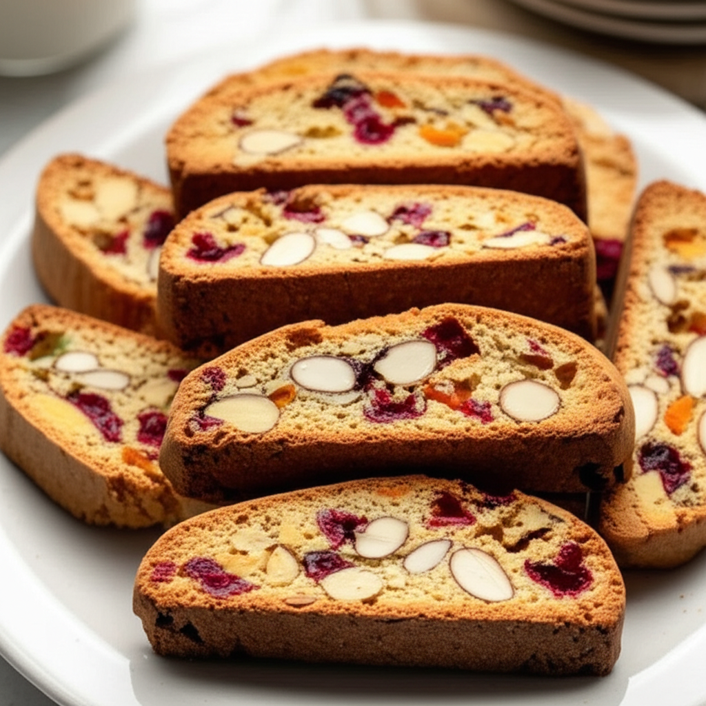 Almond Cranberry Apricot Biscotti image