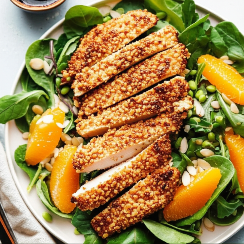 Almond Crusted Chicken Tender Salad image