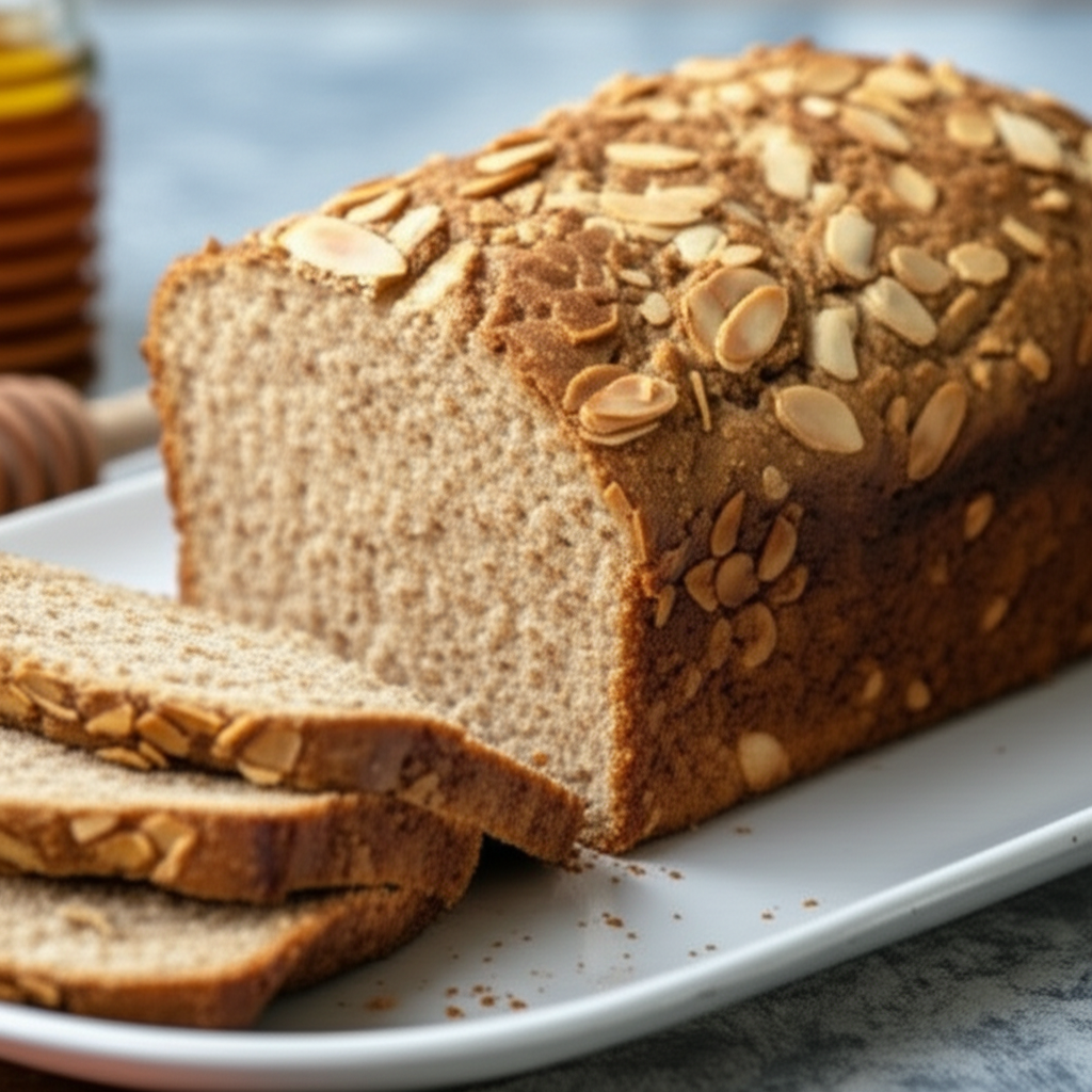 Almond Honey Whole Wheat Bread 1 1 2 Pound Recipe image
